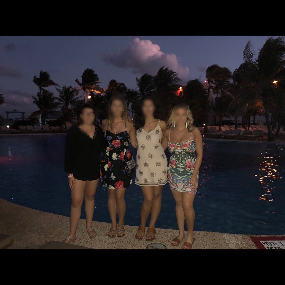 Nude dress with bronze beaded Daisy’s